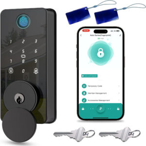 Smart Deadbolt Door Lock with Keypad, Fingerprint
