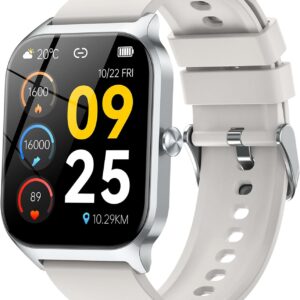 Smart Watch 2025, 1.85" Fitness Tracker with Calls, White