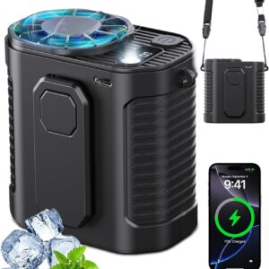 Portable Waist Fan, 10-Speed Body Fan with LED Light